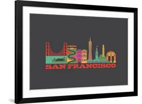 City Living San Francisco Asphalt-null-Framed Art Print