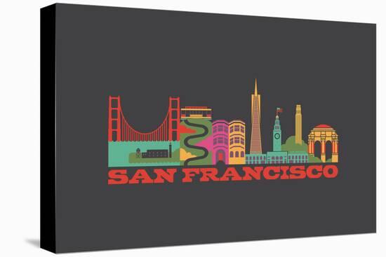 City Living San Francisco Asphalt-null-Stretched Canvas