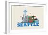 City Living Seattle Natural-null-Framed Art Print