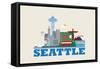 City Living Seattle Natural-null-Framed Stretched Canvas