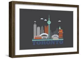 City Living Toronto Asphalt-null-Framed Art Print