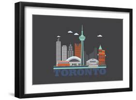 City Living Toronto Asphalt-null-Framed Art Print