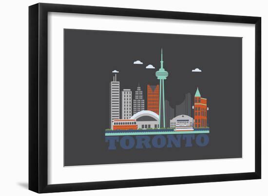 City Living Toronto Asphalt-null-Framed Art Print