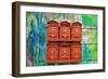 City Mail Boxes-Nola James-Framed Art Print