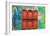 City Mail Boxes-Nola James-Framed Art Print