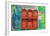 City Mail Boxes-Nola James-Framed Art Print