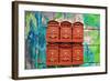 City Mail Boxes-Nola James-Framed Art Print