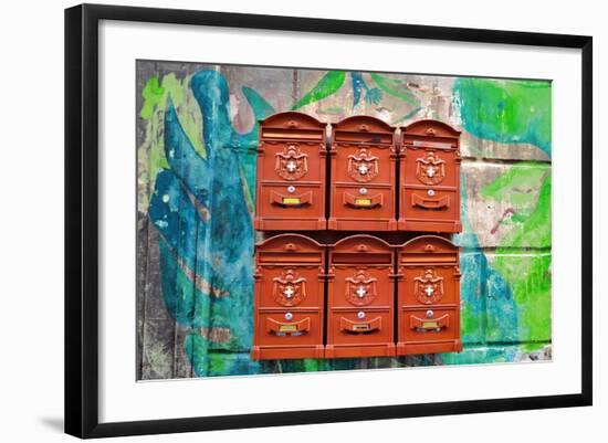 City Mail Boxes-Nola James-Framed Art Print