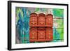 City Mail Boxes-Nola James-Framed Art Print