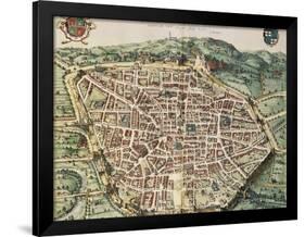 City Map of Bologna, Italy, 16th Century-null-Framed Giclee Print