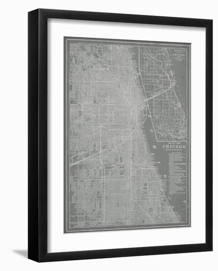 City Map of Chicago-Vision Studio-Framed Art Print