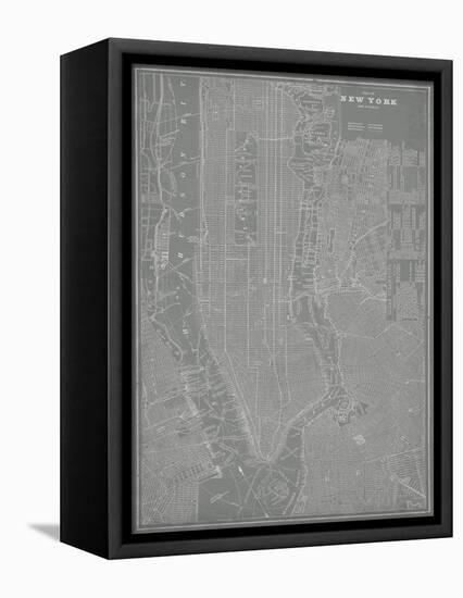 City Map of New York-Vision Studio-Framed Stretched Canvas