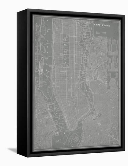 City Map of New York-Vision Studio-Framed Stretched Canvas