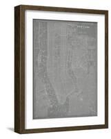 City Map of New York-Vision Studio-Framed Art Print