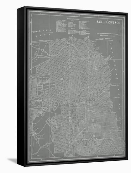 City Map of San Francisco-Vision Studio-Framed Stretched Canvas