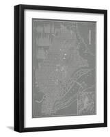 City Map of Washington, D.C.-Vision Studio-Framed Art Print