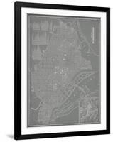 City Map of Washington, D.C.-Vision Studio-Framed Art Print