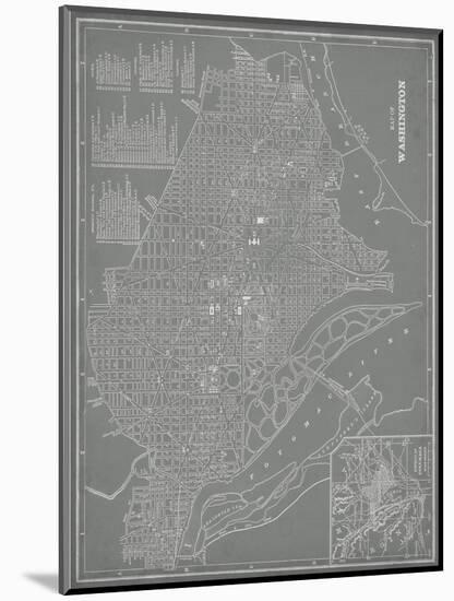 City Map of Washington, D.C.-Vision Studio-Mounted Art Print