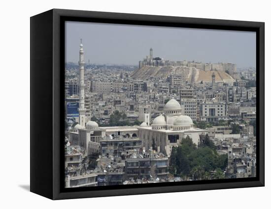 City Mosque and the Citadel, Aleppo (Haleb), Syria, Middle East-Christian Kober-Framed Stretched Canvas