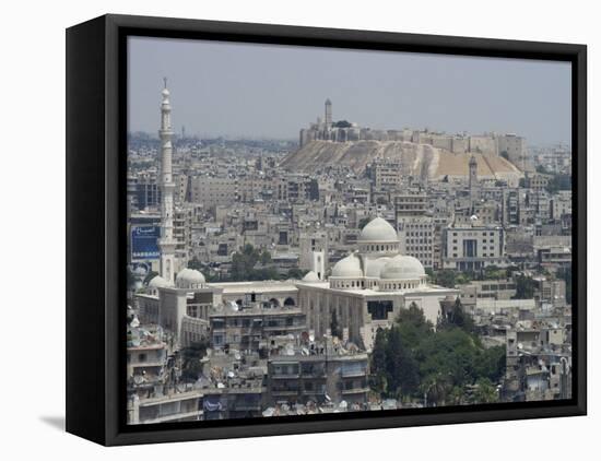 City Mosque and the Citadel, Aleppo (Haleb), Syria, Middle East-Christian Kober-Framed Stretched Canvas