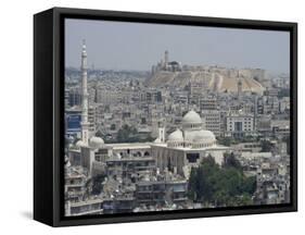 City Mosque and the Citadel, Aleppo (Haleb), Syria, Middle East-Christian Kober-Framed Stretched Canvas