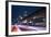 City Night Scene with Light Trails of Cars on Road in Taipei, Taiwan.-elwynn-Framed Photographic Print