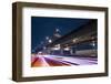 City Night Scene with Light Trails of Cars on Road in Taipei, Taiwan.-elwynn-Framed Photographic Print