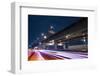 City Night Scene with Light Trails of Cars on Road in Taipei, Taiwan.-elwynn-Framed Photographic Print