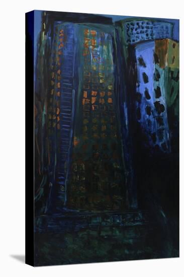 City - Night-Julie Held-Stretched Canvas