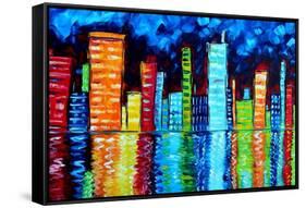 City Nights II-Megan Aroon Duncanson-Framed Stretched Canvas