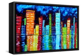 City Nights II-Megan Aroon Duncanson-Framed Stretched Canvas