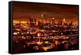 City of Angels - City of Light - Los Angeles-Markus Bleichner-Framed Stretched Canvas