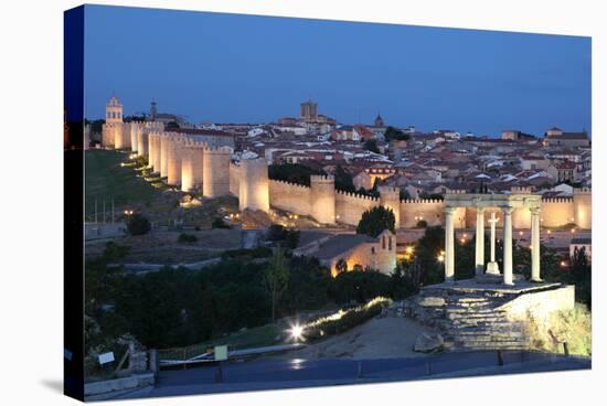 City of Avila at Dusk, Spain-p.lange-Stretched Canvas