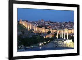 City of Avila at Dusk, Spain-p.lange-Framed Photographic Print