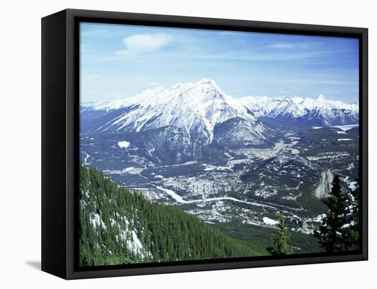 City of Banff from Sulphur Mountain, Alberta, Rockies, Canada-Rob Cousins-Framed Stretched Canvas
