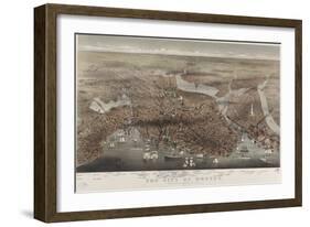 City of Boston-Currier & Ives-Framed Art Print