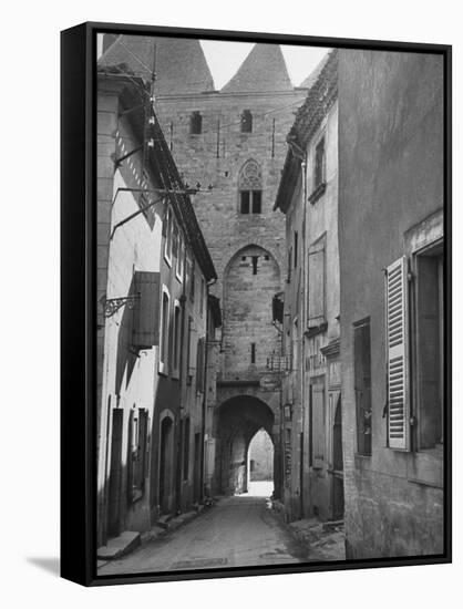 City of Carcassonne, France. Incl. View of Fortress-Castle Built in 12th Century-Eric Schaal-Framed Stretched Canvas