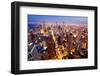 City of Chicago. Aerial View of Chicago Downtown at Twilight from High Above.-Andrey Bayda-Framed Photographic Print