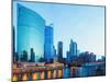 City of Chicago Downtown and River with Bridges at Dusk.-vichie81-Mounted Photographic Print