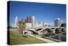City of Columbus, Ohio with the New Rich Street Bridge in the Foreground.-pdb1-Stretched Canvas