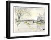 City of Kyoto Covered in Snow, Kamogawa-Kenji Fujimura-Framed Art Print