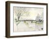 City of Kyoto Covered in Snow, Kamogawa-Kenji Fujimura-Framed Art Print