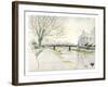 City of Kyoto Covered in Snow, Kamogawa-Kenji Fujimura-Framed Art Print