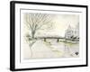 City of Kyoto Covered in Snow, Kamogawa-Kenji Fujimura-Framed Art Print