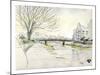 City of Kyoto Covered in Snow, Kamogawa-Kenji Fujimura-Mounted Art Print