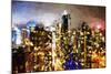 City of Lights - In the Style of Oil Painting-Philippe Hugonnard-Mounted Giclee Print