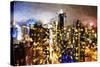 City of Lights - In the Style of Oil Painting-Philippe Hugonnard-Stretched Canvas