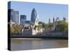 City of London Financial District Buildings and the Tower of London, London, England, UK, Europe-Amanda Hall-Stretched Canvas