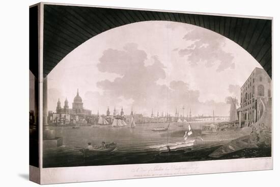 City of London from Blackfriars Bridge, 1795-John William Edy-Stretched Canvas