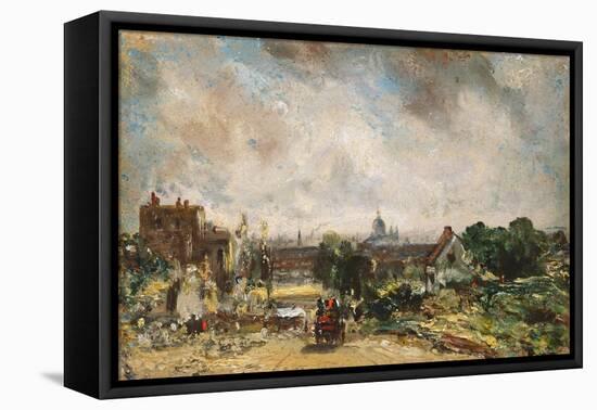 City of London from Sir Richard Steele's Cottage with the Mail Coach on the Road-John Constable-Framed Stretched Canvas